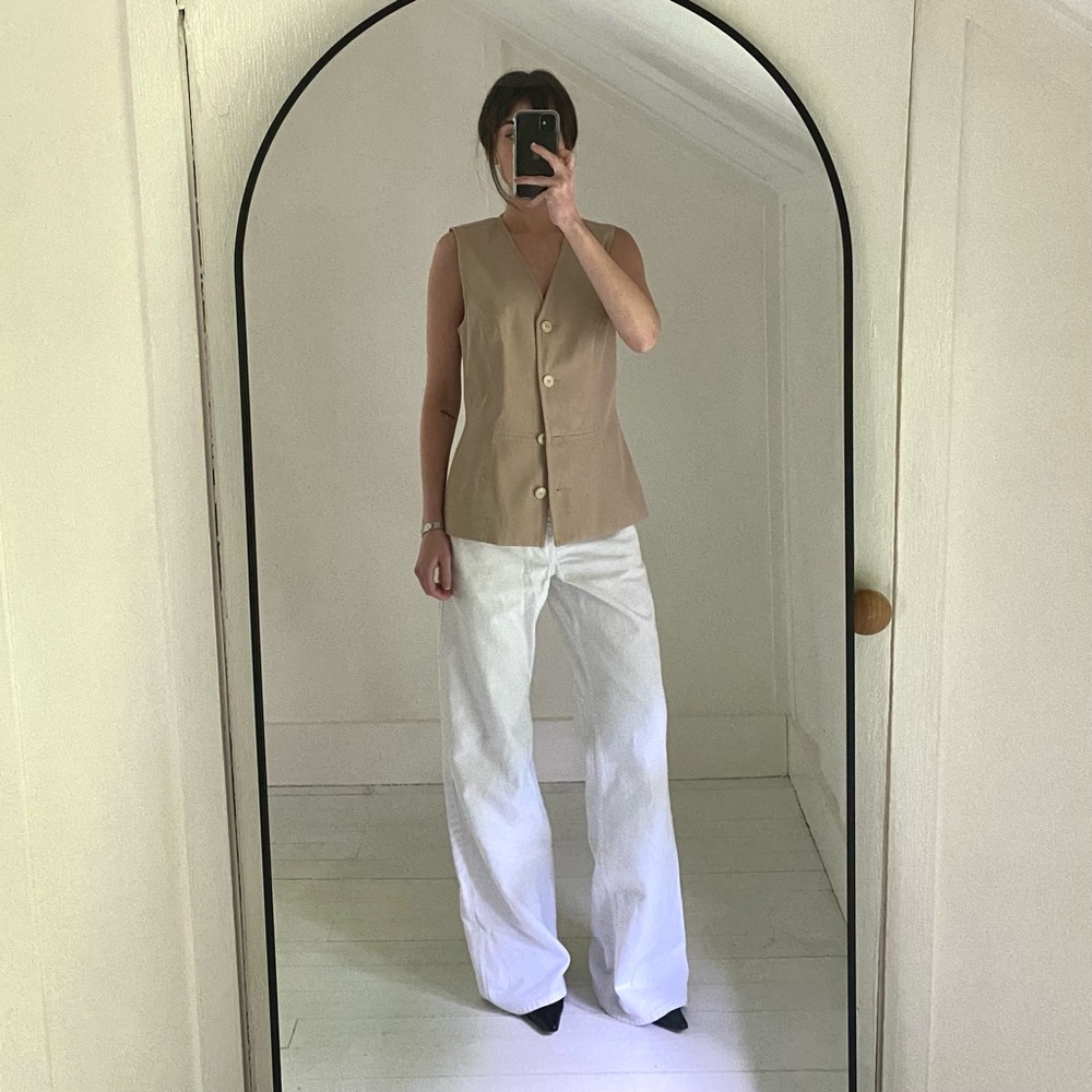 Tristan & Isuet Vintage Y2K Canvas Suit Vest Size 7